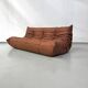 Togo sofa in thick cognac cowhide by Michel Ducaroy for Ligne Roset.