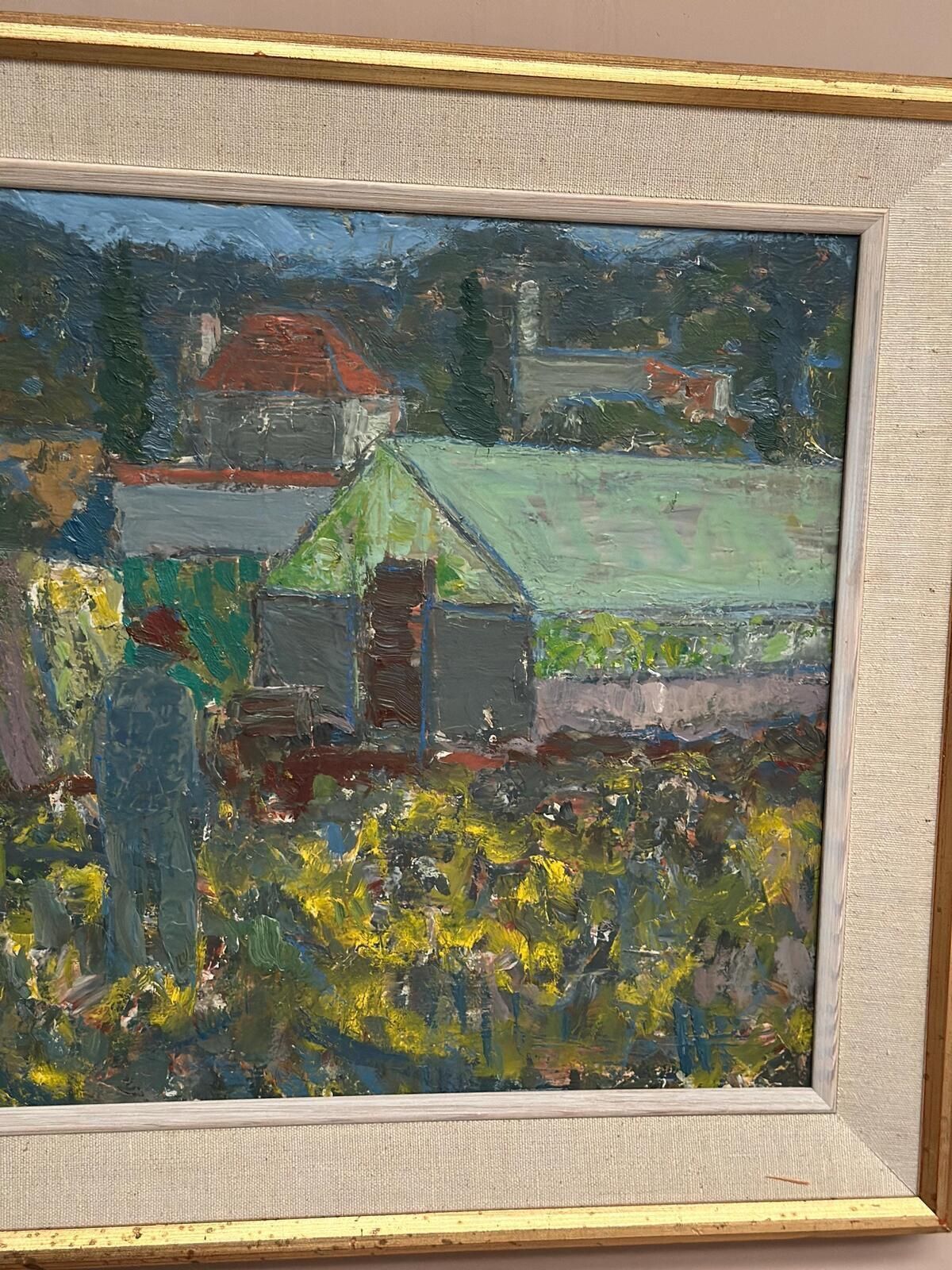 Original Swedish Oil on Panel – “Farm” by Svän Grandin – Signed – Vintage