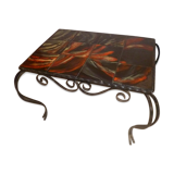 Coffee table iron forge 1960 1970 tiling