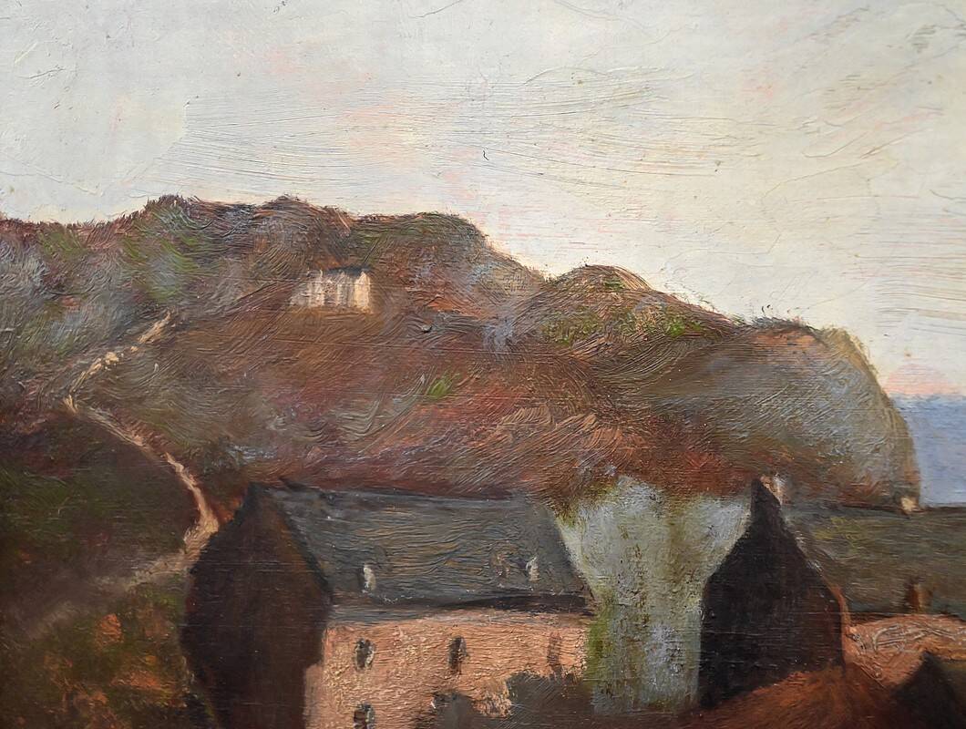 Painting "The Port of Camaret", oil on canvas, signed H. Callot – early 20th century