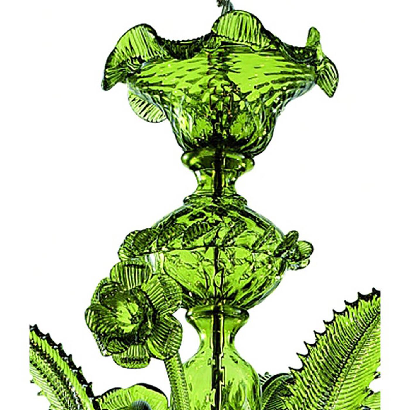 Contemporary Translucent Green Murano Style Glass Chandelier