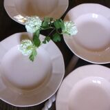 A set of 4 pink deep plates from Digoin Sarreguemines.