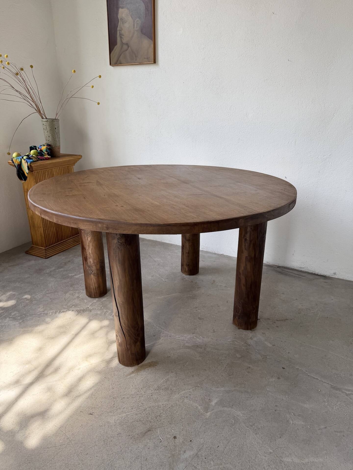 Round table 1950s constructivist walnut