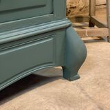 Old olive green oak chest of drawers