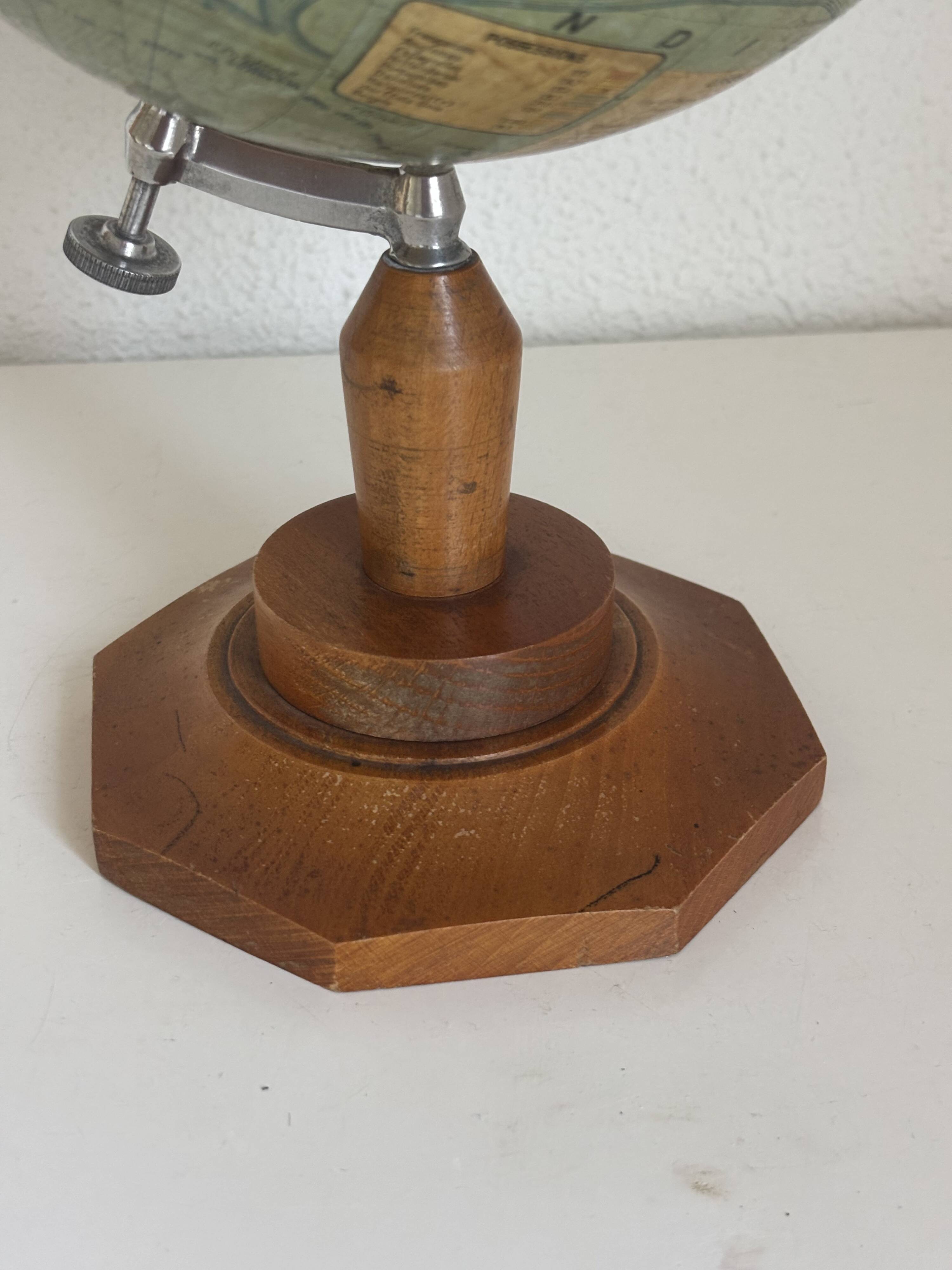 Globe vintage 1950 terrestre Girard et Barrère et Thomas - 33 cm