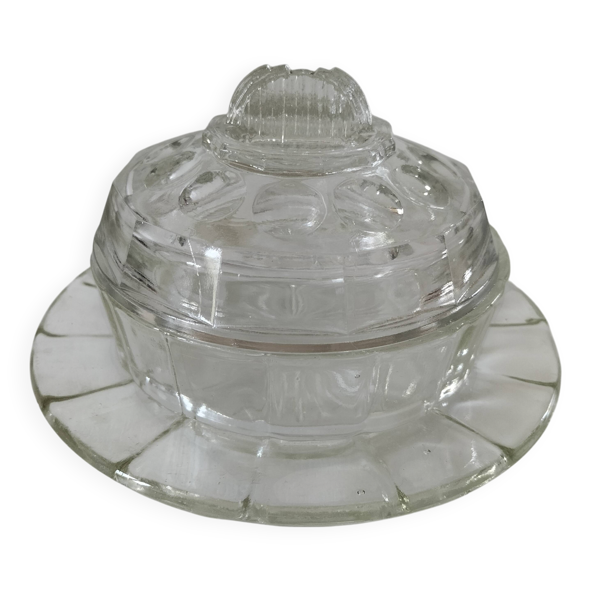 Pressed glass bell jar from the 50s