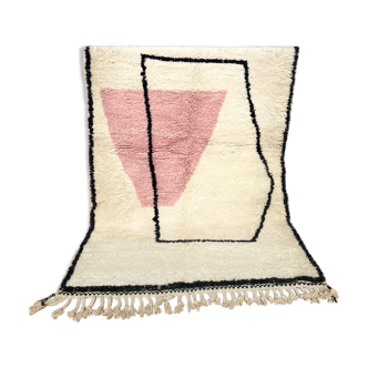 Tapis berbère Béni Ouarain blanc & rose