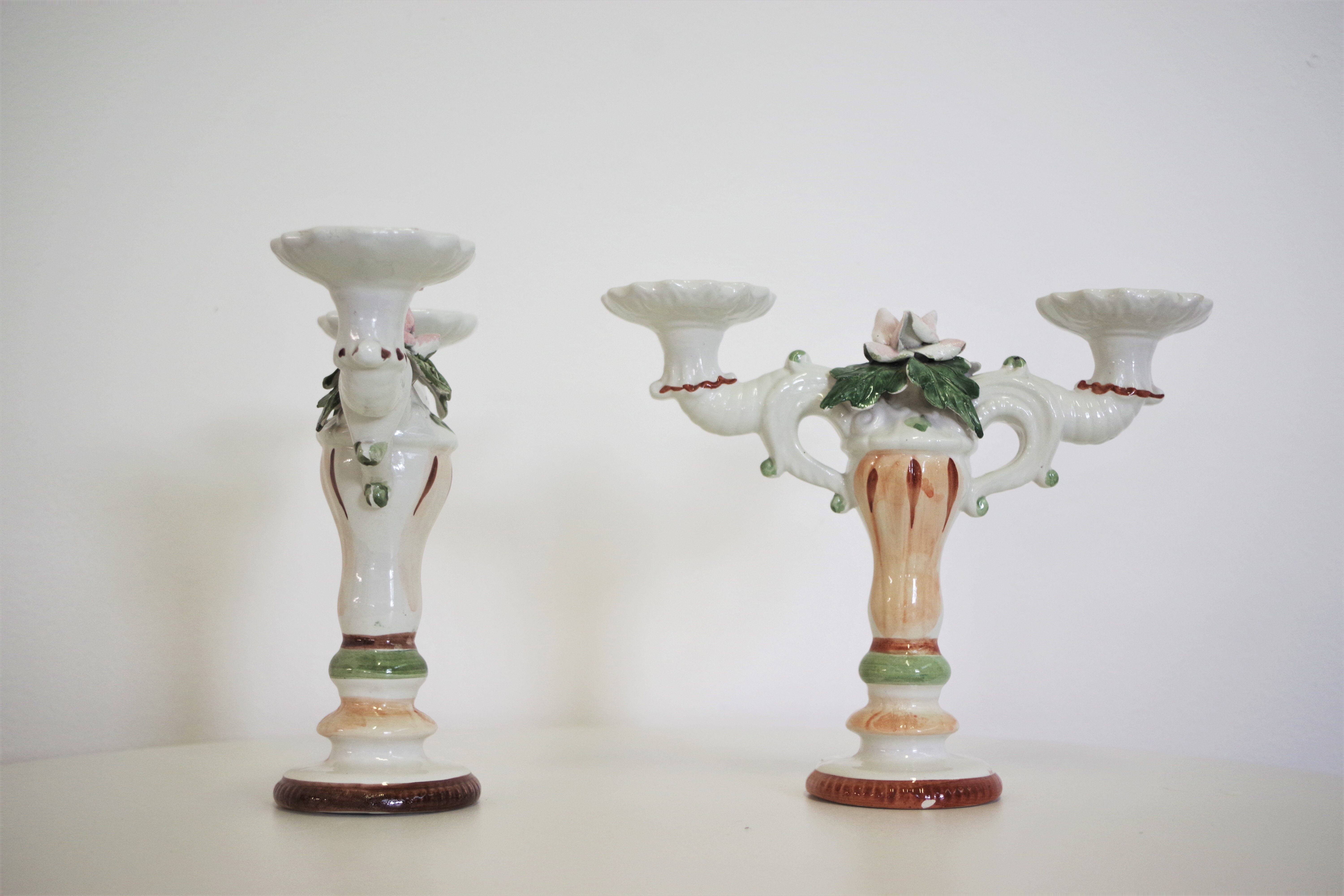 Bassano ceramic candelabra, 1970s, set of 2