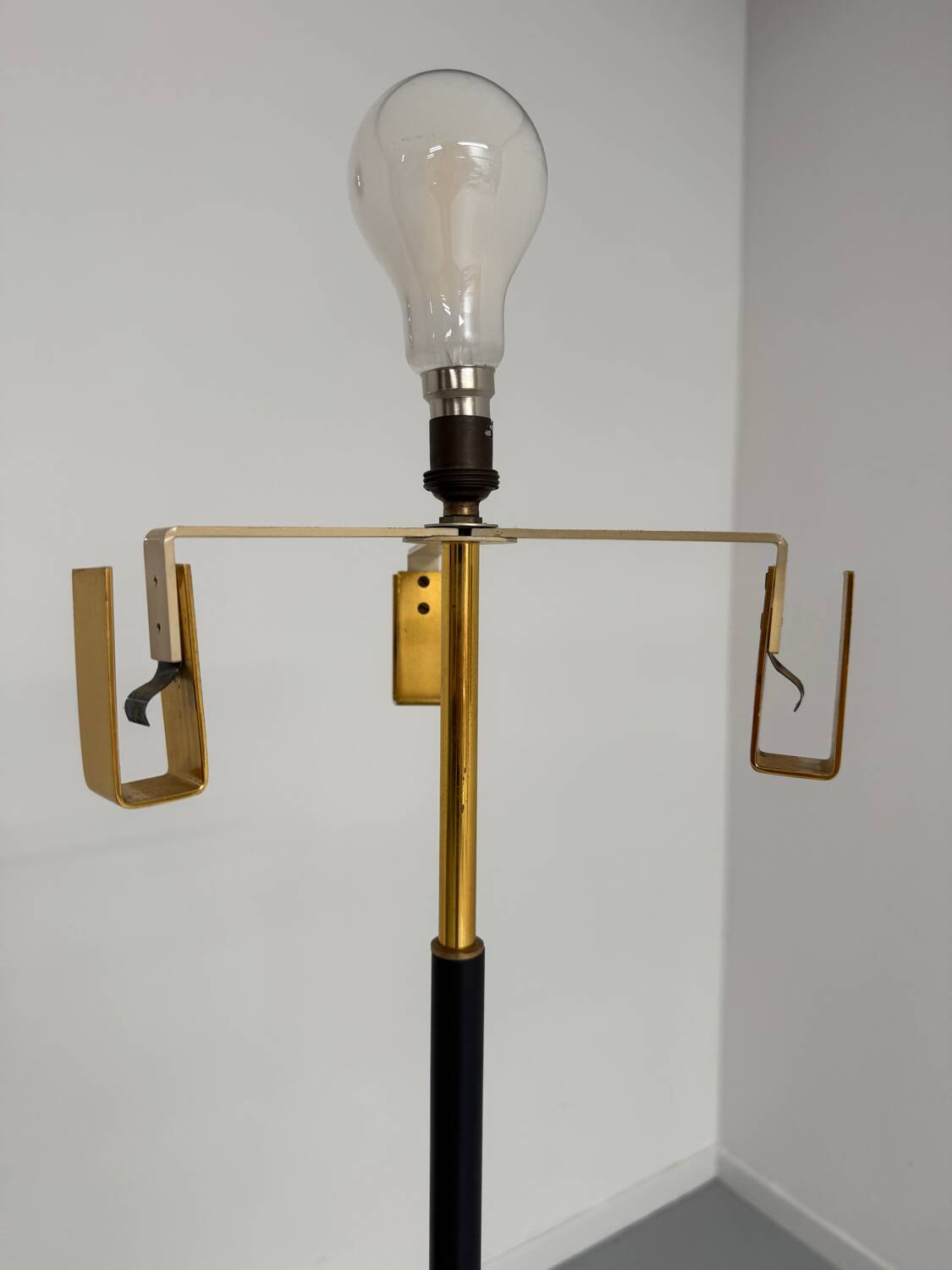 Old metal and persplex floor lamp, French design, vintage 60s