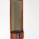 Danish wall mirror by Jacob Hermann & Per Lütken and Holmegaard glass vase, 1960s.