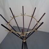 Italian copper and steel tubular coat rack, 1950s