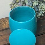 Turquoise blue ceramic candy box