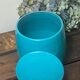 Bonbonnière en céramique bleu turquoise