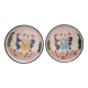Duo d'assiettes murales ou plat danseurs traditionnels basques, par Aparicio
