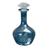 Carafe bleue en cristal avec étoiles ciselées