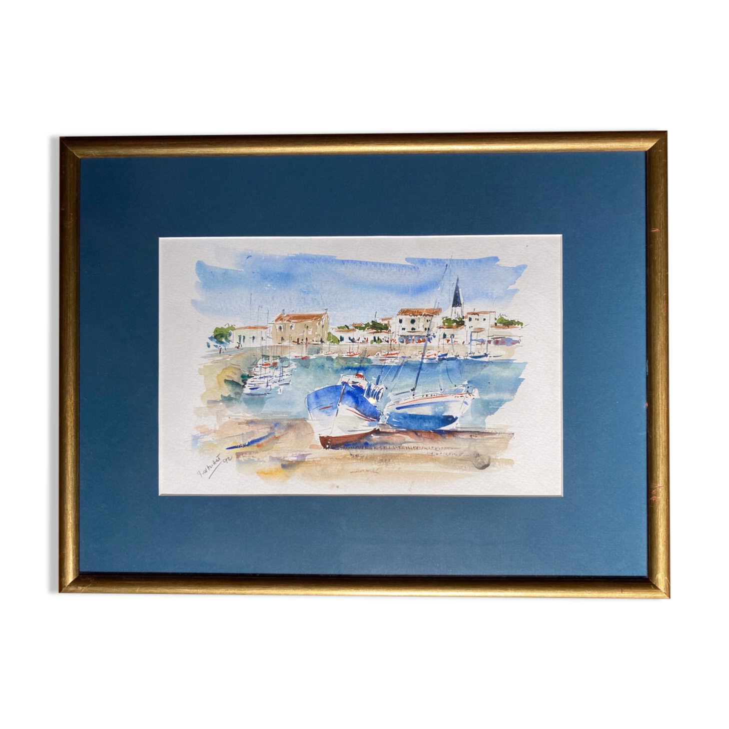 Painting, watercolor, Navy, signed and dated XX century