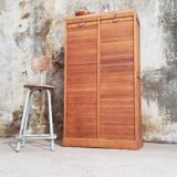 Double curtain binder cabinet