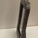Silver metal table mirror 16x23cm