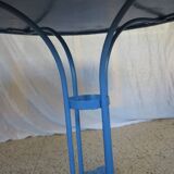 blue garden furniture "The earth is flat"