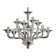 Chandelier en verre de Murano linéaire transparent moderne