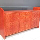 Buffet vintage en rotin, années 1970