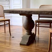 Table monastère en chêne ancien massif – SOLEIL 400 par 120 cm