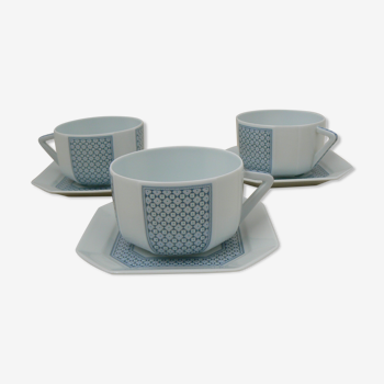 Lot de 3 déjeuners porcelaine Bernardeau