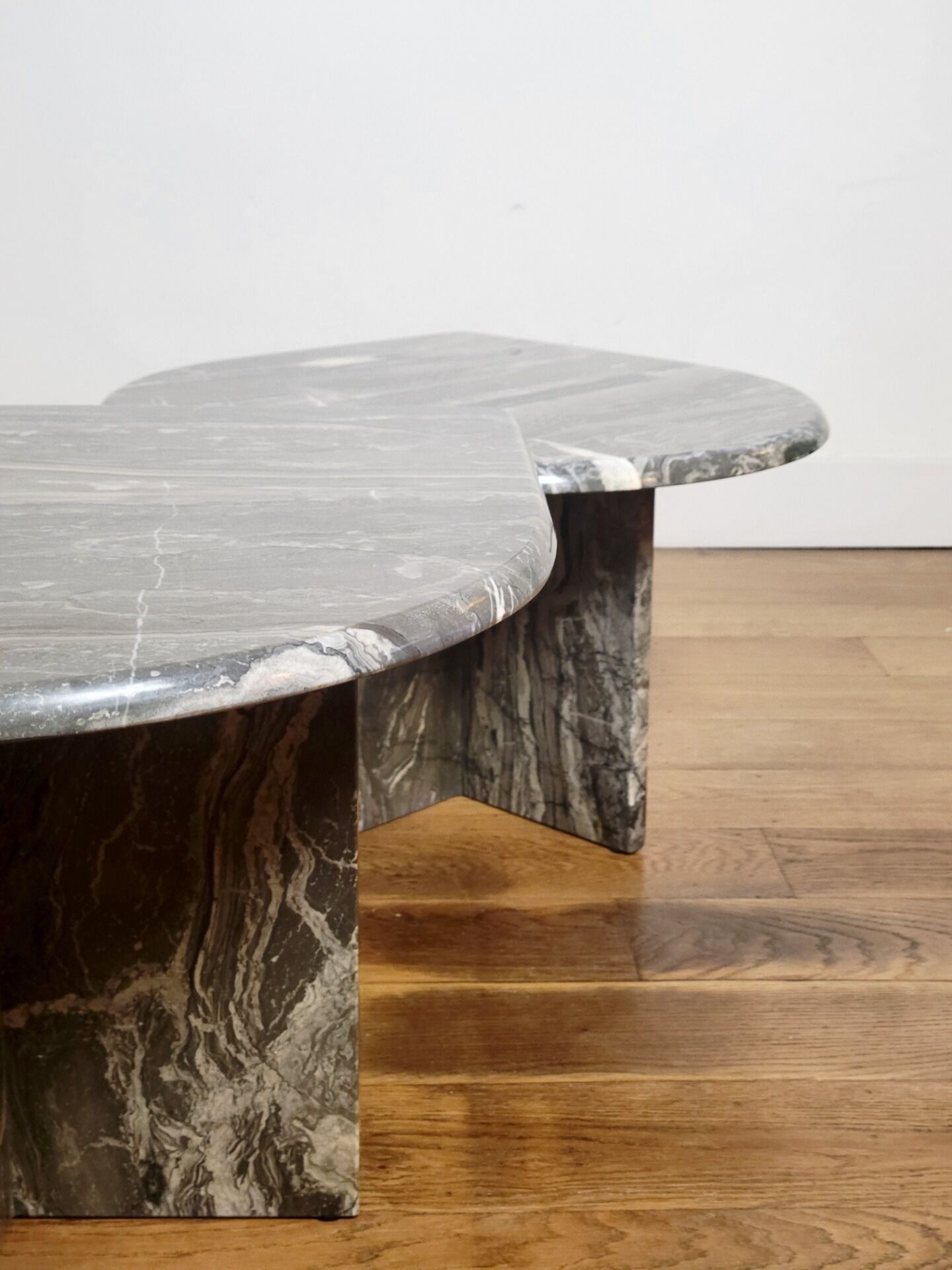 Vintage organically shaped marble side tables, Germany 1970
