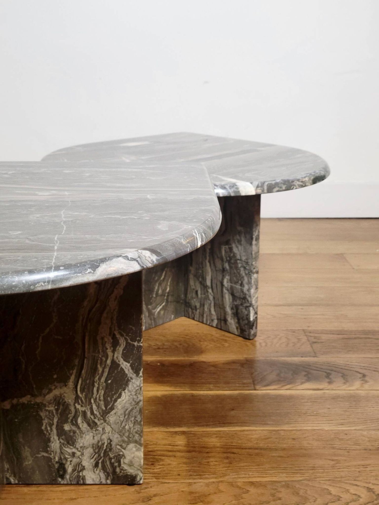 Vintage organically shaped marble side tables, Germany 1970