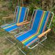 Pair of vintage nylon canvas folding garden armchairs