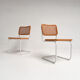 Ensemble de 2 chaises en cannage, Italie années 1970