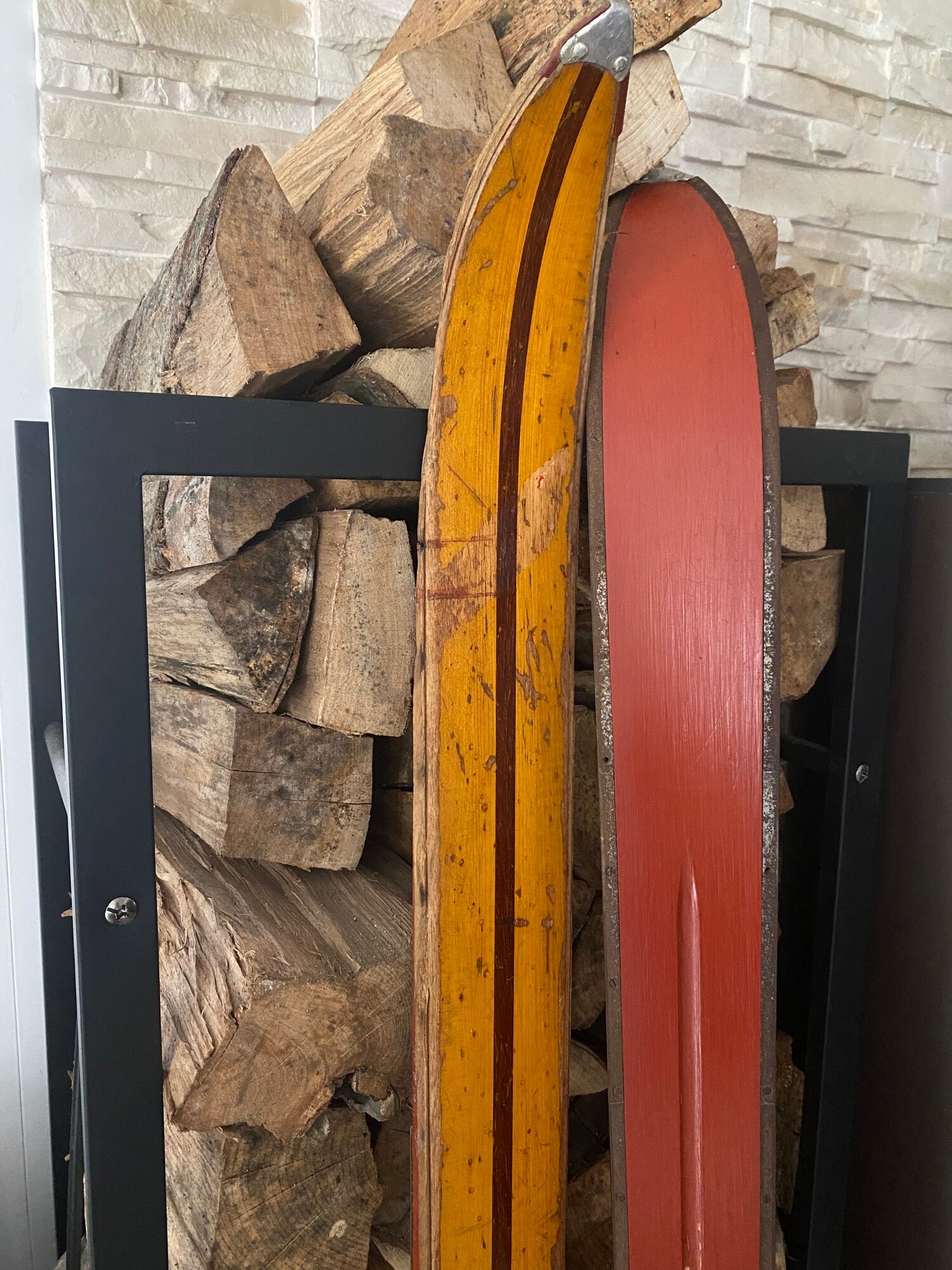 Paire de ski Rossignol Hickory vintage en bois
