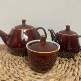 Villeroy & Boch vintage 60's complete coffee service in vitro enameled porcelain, glossy brown series