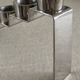 Chrome-plated metal candle holder