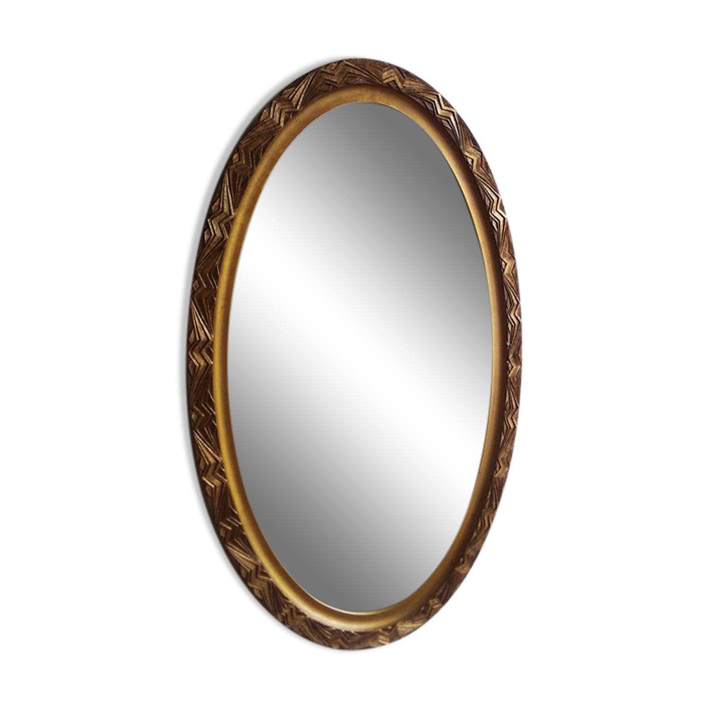 Art deco oval mirror - 81x48cm
