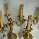 Pair of 3-light bronze Louis XV style table lamps