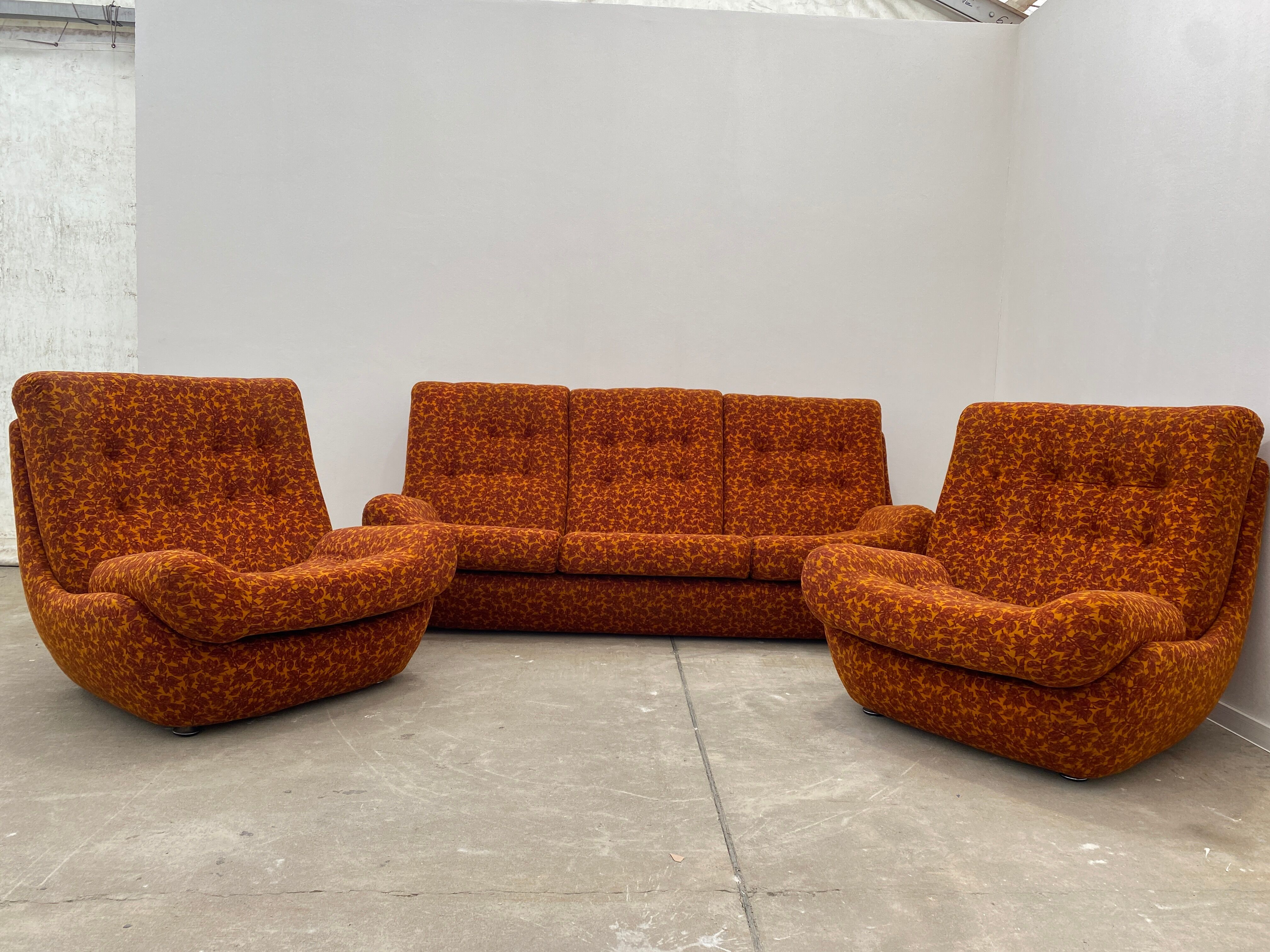 eastern bloc vintage living room set by jitona, czechoslovakia, 1970s