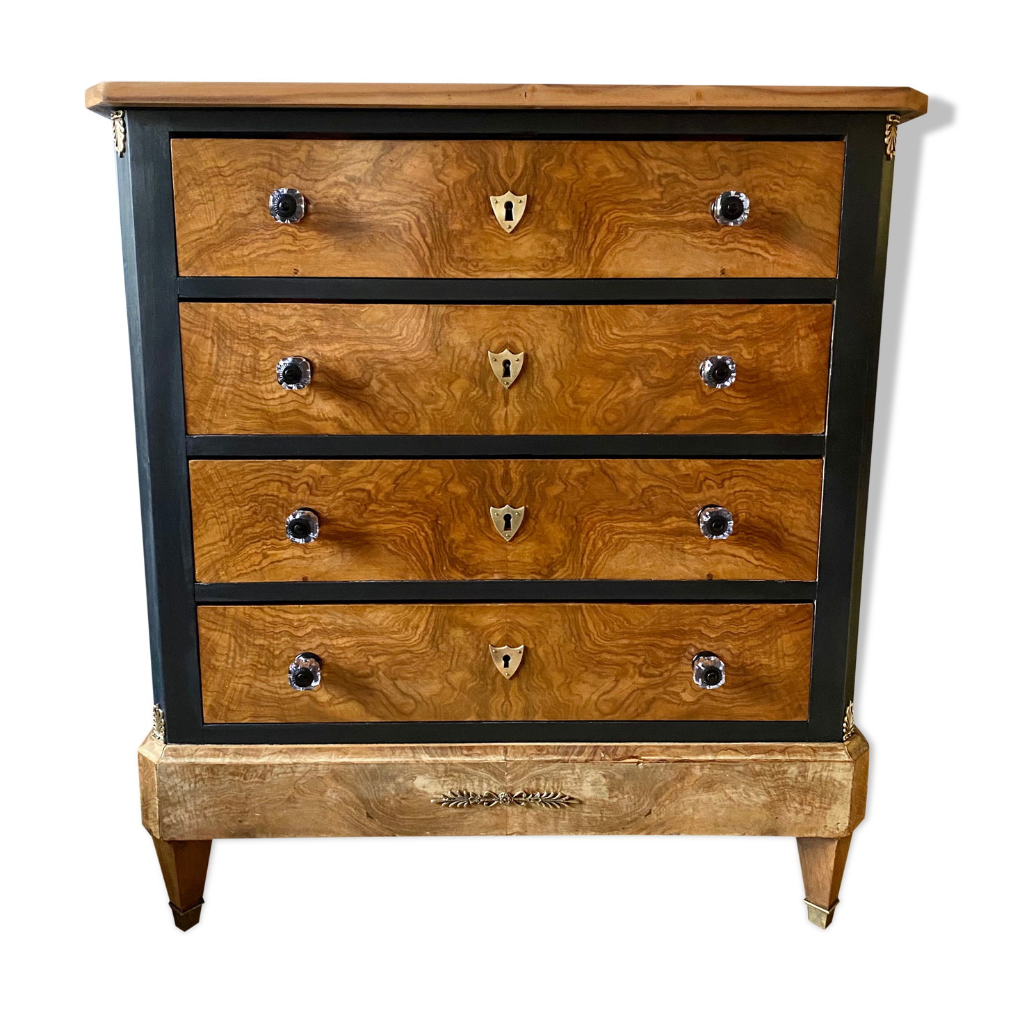 Dresser 4 drawers black and solid wood