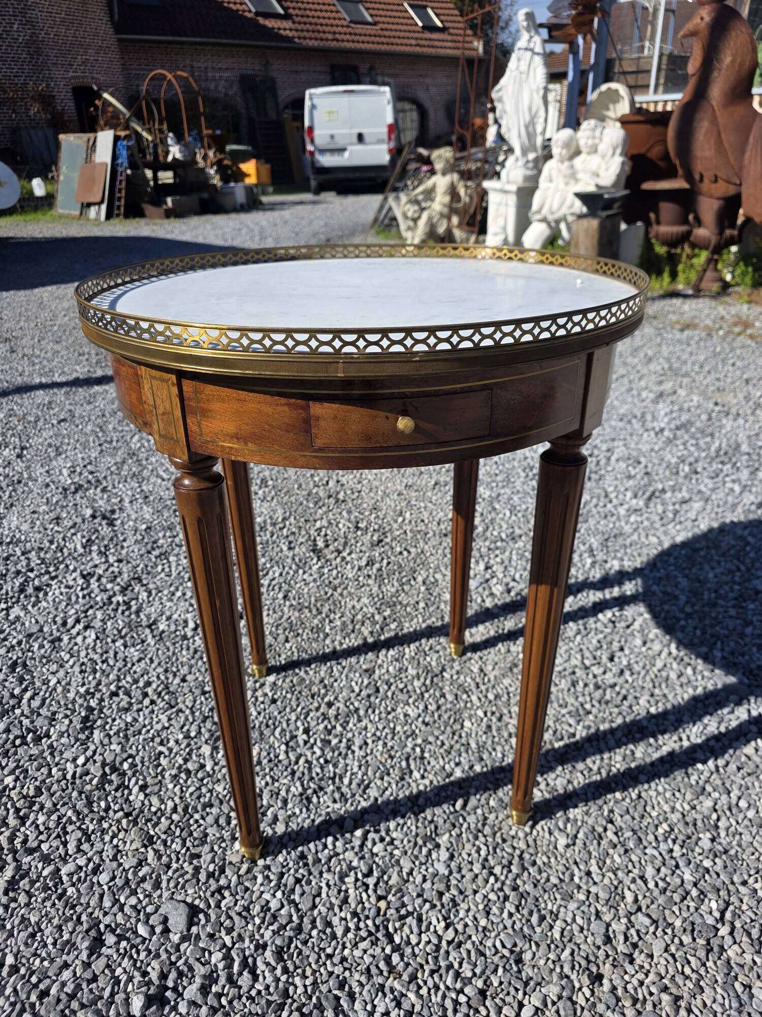 Louis XVI style bouillotte table in mahogany
