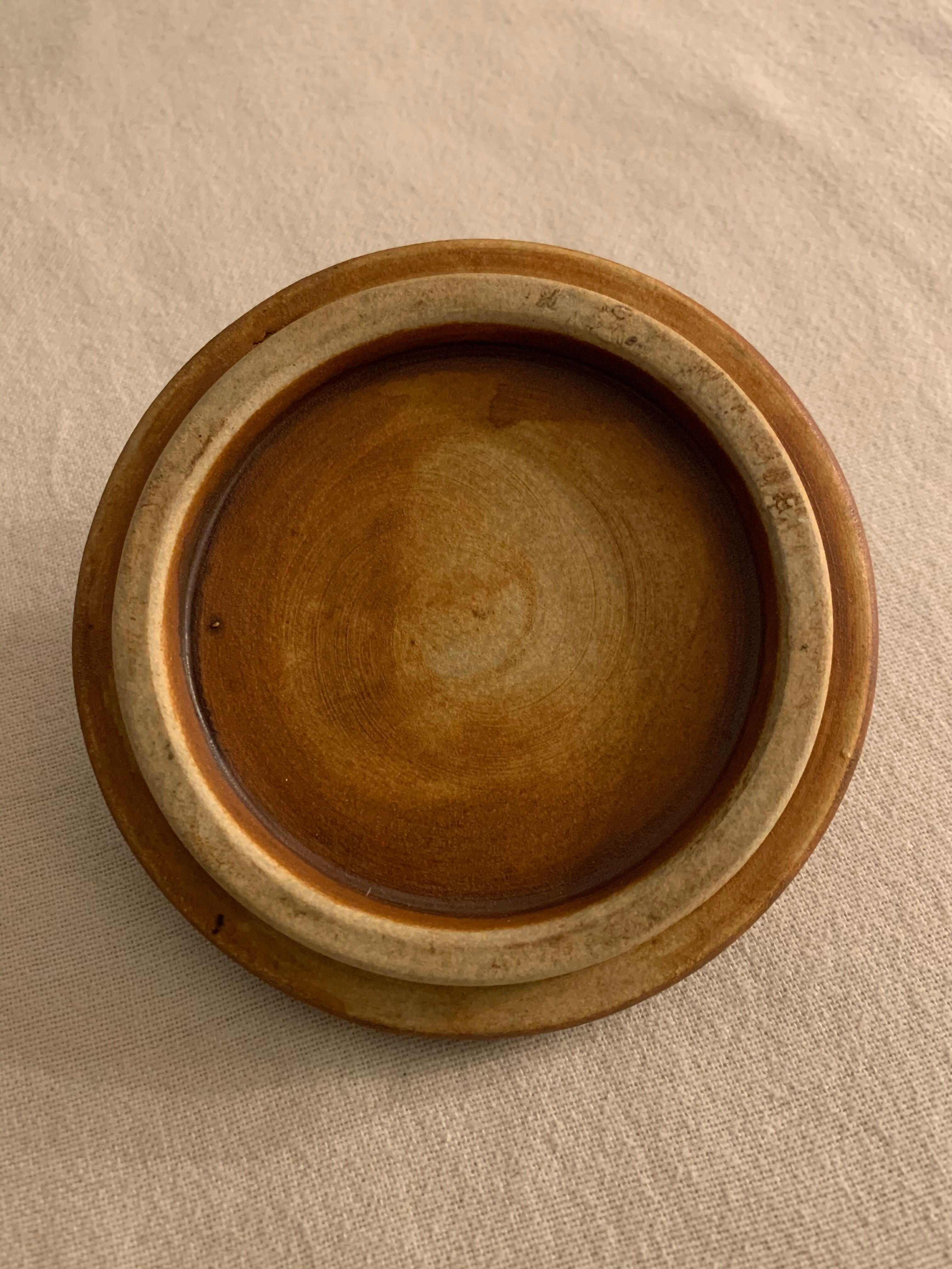 Pot de la Poterie de La Colombe in Vallauris style enamelled sandstone