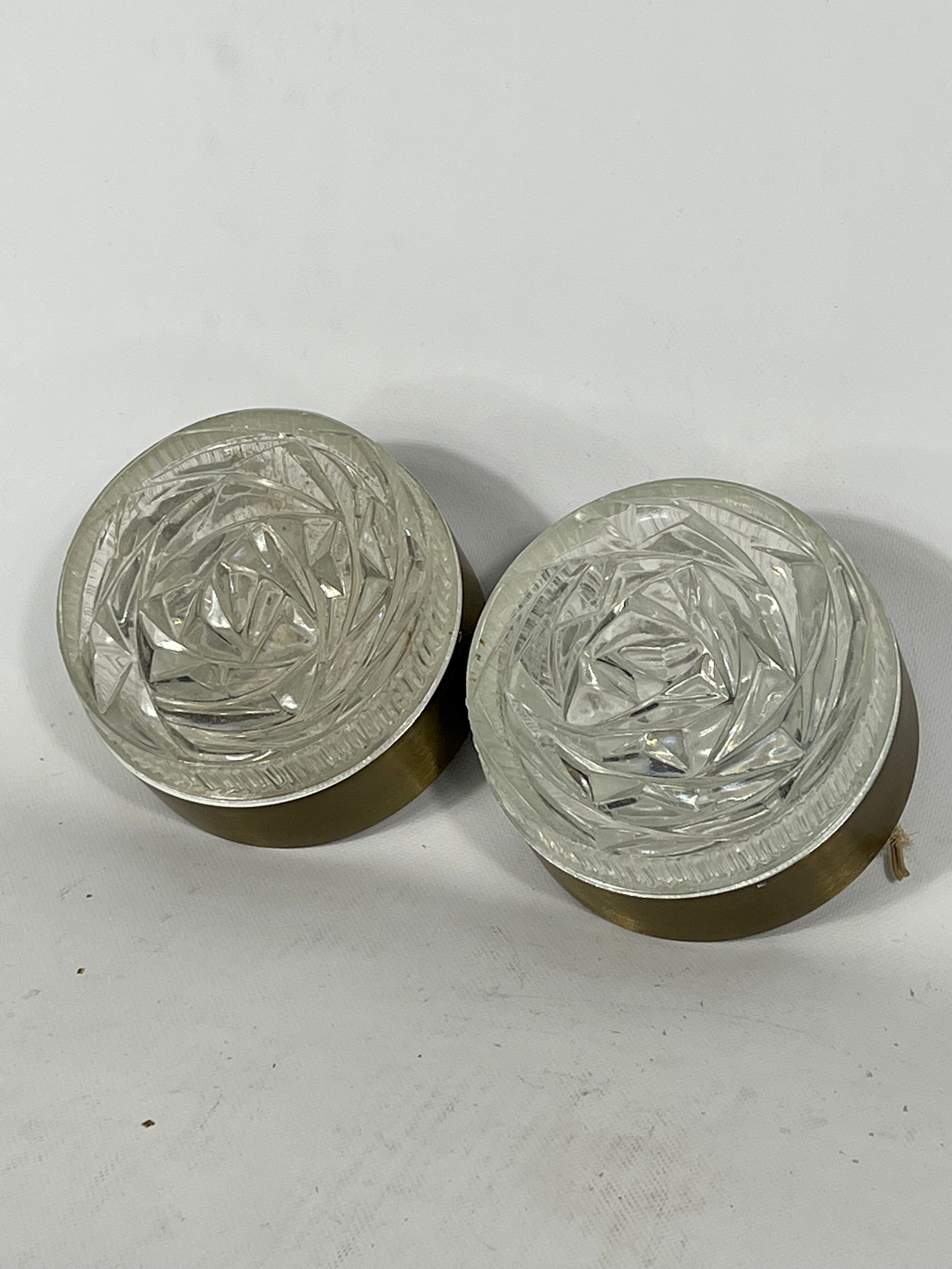 Stilux Milano, set of two wall or ceiling lamps model Caserta, 1960s