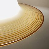 Beige suspended glass lamp Murano mid-century by De Majo, Venice, Italy, 1970s.