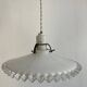 Suspension ancienne en opaline et porcelaine