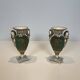 Pair of Empire Style Porcelain Vases, Decorated with Swans and Bundles