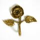Set of five beautiful, solid mid-century brass rose wall coat hooks
