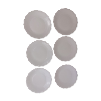 Set of 6 flat plates porcelain jammet