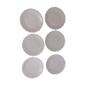 Set of 6 flat plates porcelain jammet