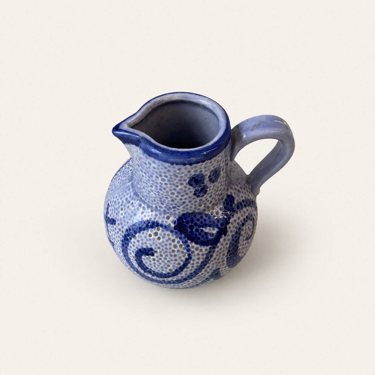 Blue ceramic jug