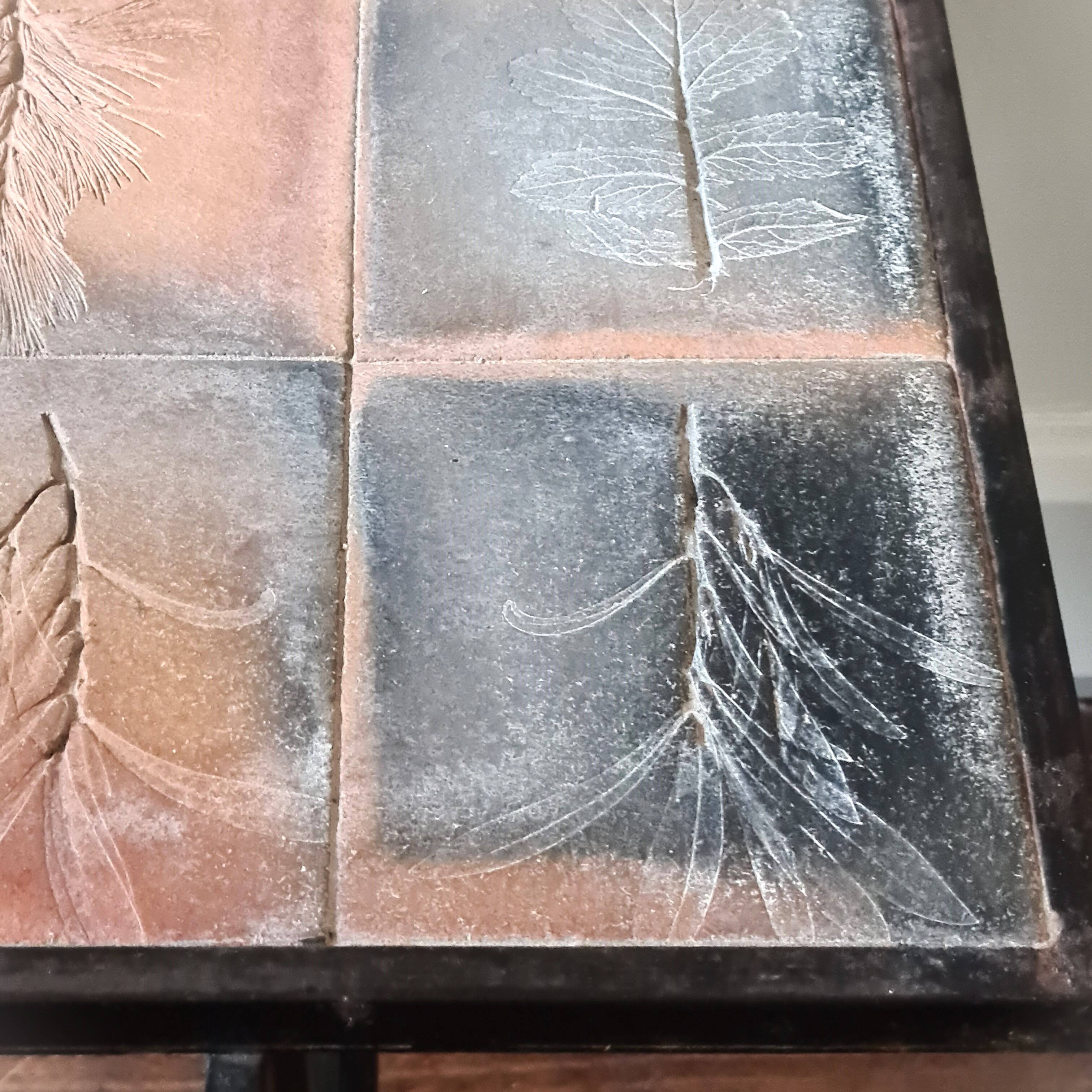 Wrought iron and ceramic coffee table