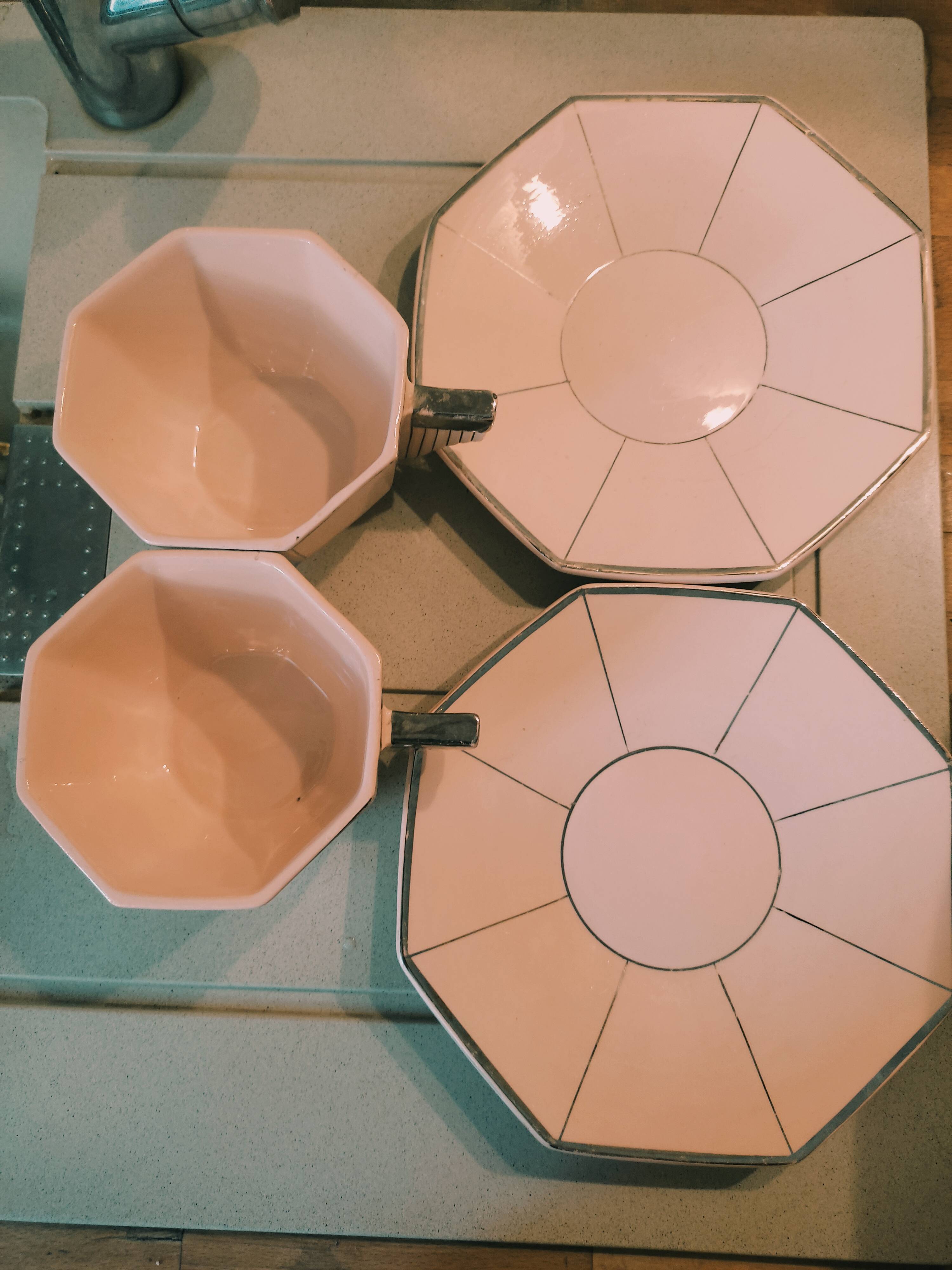 Duo de tasses petit-déjeuner Longwy